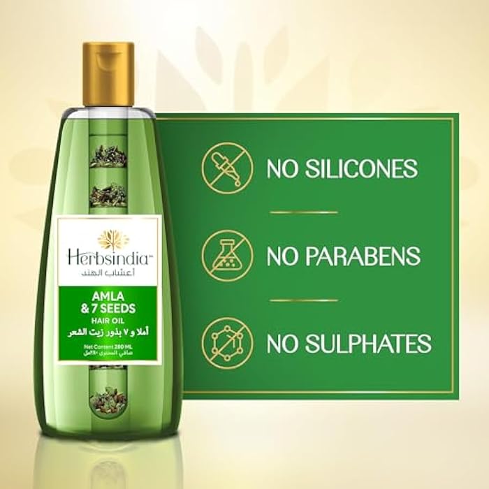 زيت شعر عشاب الهند ملا و7بذور طبيعية لتكثيف وتقوية وتغذية الشعر خالي من اى مواد الكيميائية 280 مل من أشاب الهند - Image 3